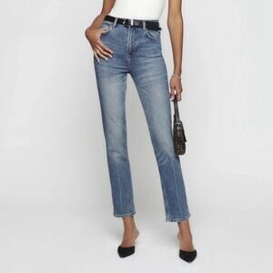 Reformation Size 28 Liza Blue Organic Denim Ultra High Rise Straight Jeans
